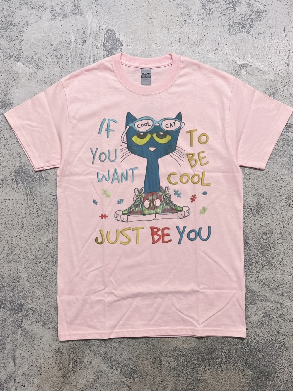 If You Want To Be Cool Just Be Yourself Pete Cat T-Shirt, Cartoon Graphic Tee